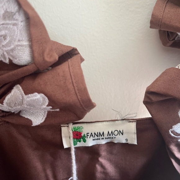 NWT! FANM MON Alanya Floral Embroidered Midi Dress Size Small - Picture 5 of 8